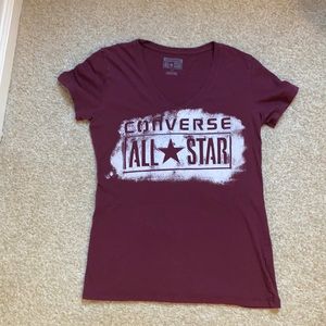 Converse all star tee shirt women’s S burgundy